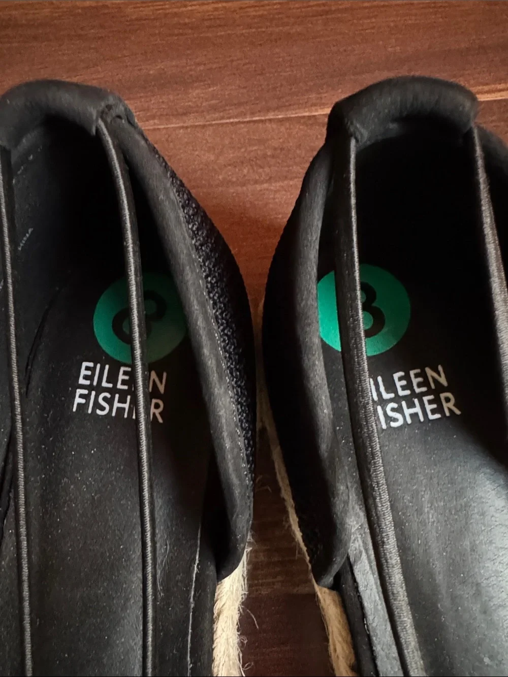 EILEEN FISHER Black Espadrilles Size 8